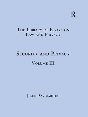 cover image of Security and Privacy